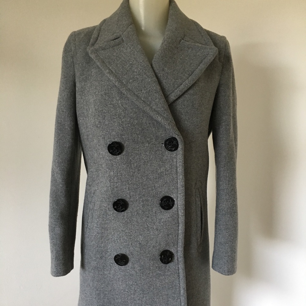 J. Crew Grey Stadium Cloth Pea Coat